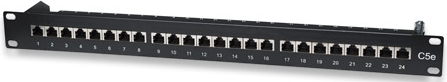 Patch Panel Intellinet 24 Porturi Ftp Cat5e Ecranat 1u Pentru Rack 19 513487