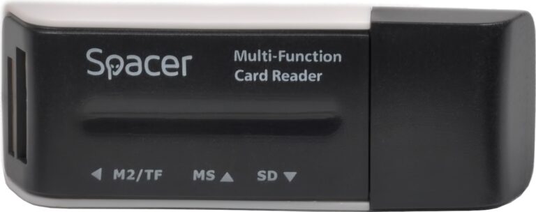 CARD READER extern SPACER, interfata USB 2.0, citeste/scrie: SD, microSD, MS, M2; plastic, black „SPCR-658” (include TV 0.03 lei)