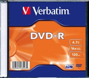 Dvdr Verbatim  47gb 120min Viteza 16x 1 Buc Slim Case Single Layer Matt Silver 43547