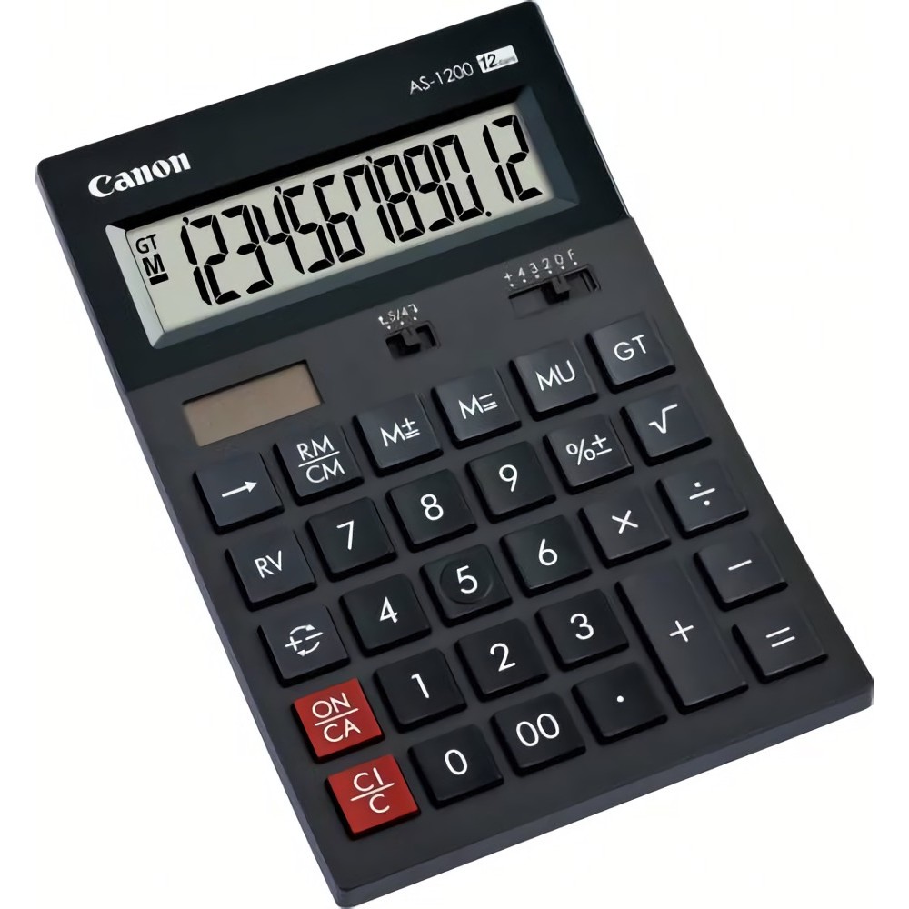 Calculator De Birou Canon As1200 Ecran 12 Digiti Alimentare Solara Si Baterie Negru Be4599b001aa Include Tv 018lei