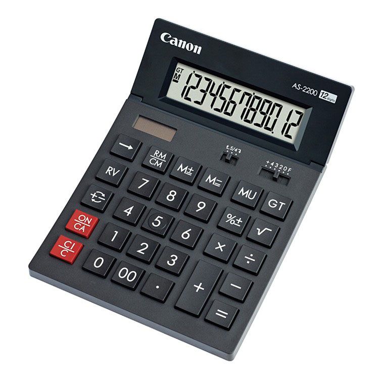 Calculator De Birou Canon As2200 Ecran 12 Digiti Alimentare Solara Si Baterie Negru Be4584b001aa Include Tv 018lei