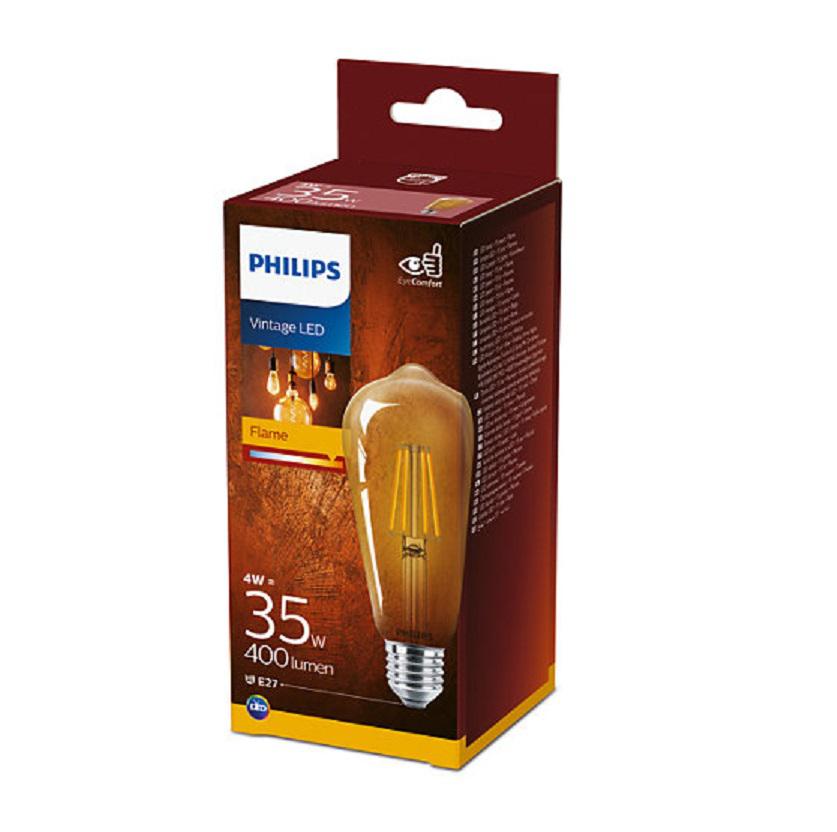 Bec Led Philips  Soclu E27  Putere 4w  Forma Stil Lampa Tv  Lumina Alb Calda  Alimentare 220   240 V   000008718699673543   Include Tv 0 60 Lei 