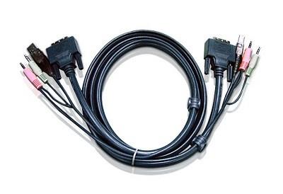 Cablu Kvm Aten Cablu 3 In 1 Conector Tip Usb T  35 Mm Jack T X 2  Dvid T 2l7d02u Include Tv 08lei