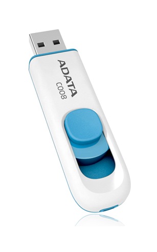 Memorie Usb 20 Adata 32 Gb Retractabila Carcasa Plastic Alb  Albastru Ac00832grwe Include Tv 003 Lei