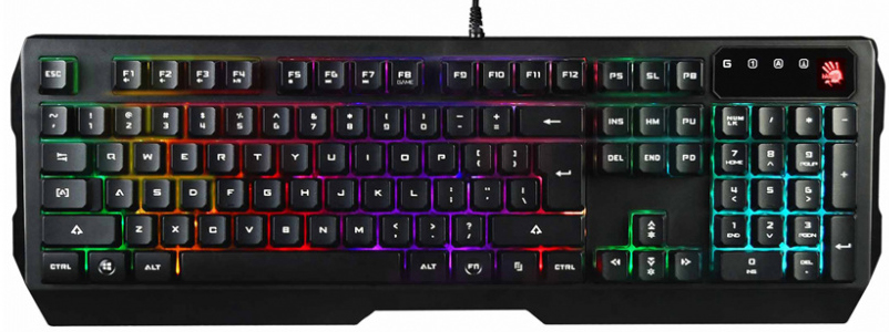 Tastatura A4tech  Gaming Bloody Gaming Cu Fir 18m 106 Taste Format Standard  Iluminare Usb Negru Q135 Include Tv 08lei
