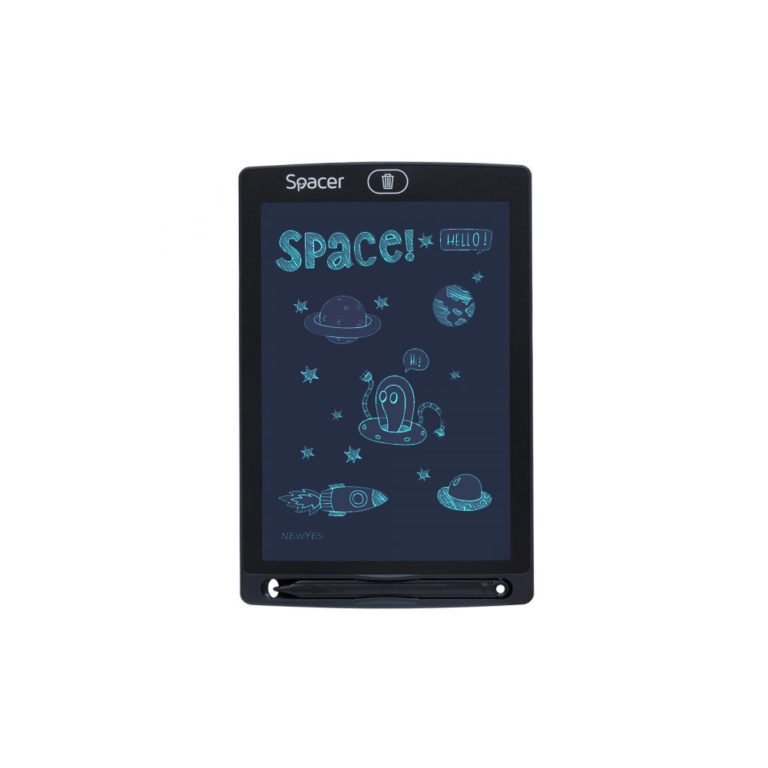 TABLETA LED SPACER pentru scris si desenat, interactiva, e-learning, 8.5 display, black, baterie CR1220 „SPTB-LED” (timbru verde 0.8 lei)