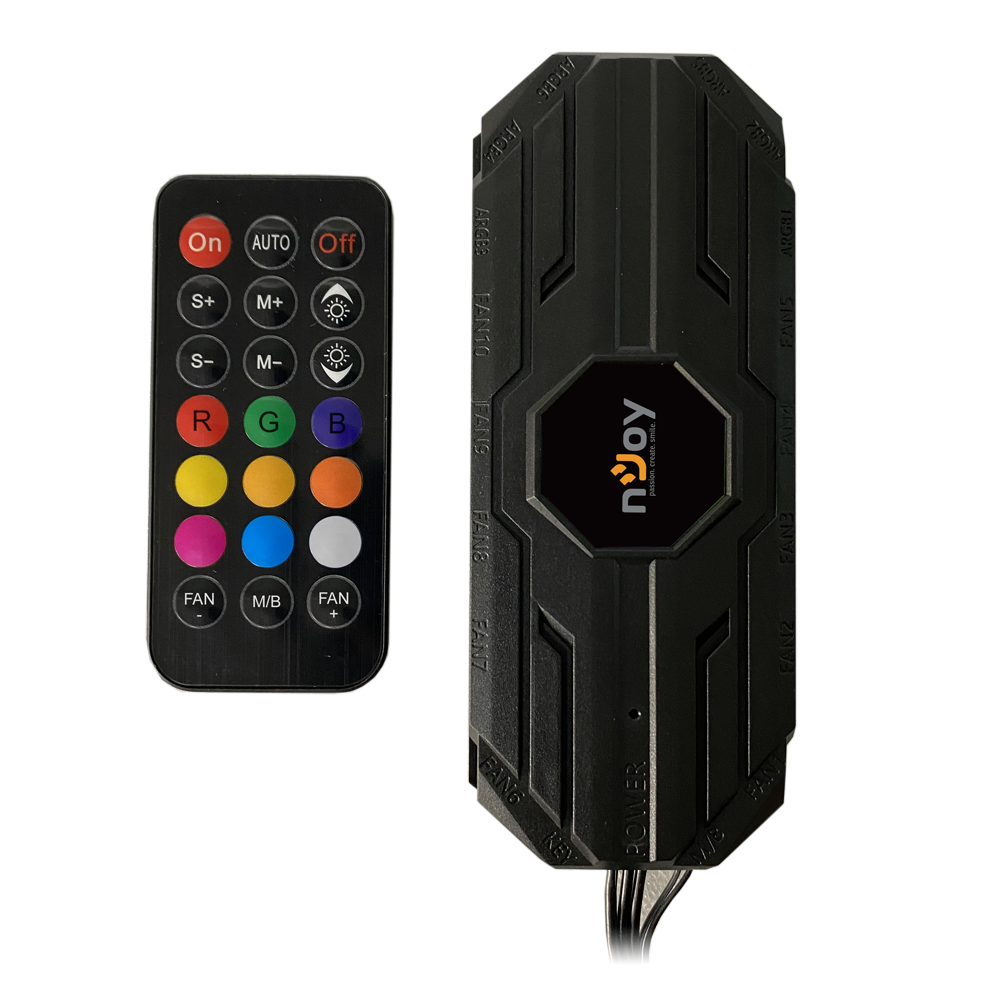 Carcasa Njoy Middle Tower Atx Arena Fara Sursa Sticla Securizata Fan X 4 Usb 20 X 1 Usb 30 X 2 Jack 35 Mm X 2 Mesh Pt Filtrare Praf Fan Controller Inclusiv Rgb Telecomanda Negru Csmde000uanbl01b