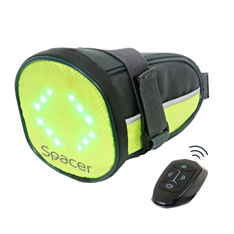 GEANTA reflectorizanta SPACER pentru Bicicleta, cu semnalizare LED prin telecomanda si de montat la sa, „SPBB-LEDSign” (include TV 0.18 lei)