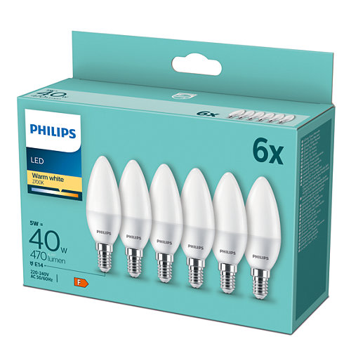 Bec Led Philips Soclu E14 Putere 5w Forma Lumanare Lumina Alb Calda Alimentare 220  240 V 000008719514313446 Include Tv 060 Lei