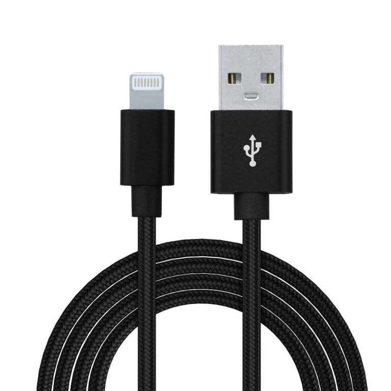 CABLU alimentare si date SPACER, pt. smartphone, USB 2.0 (T) la Lightning (T), pentru Iphone, braided,Retail pack, 1.8m, black,  „SPDC-LIGHT-BRD-BK-1.8” (include TV 0.06 lei)
