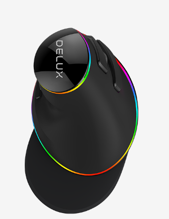 Mouse Delux Pc Sau Nb Cu Fir Usb Optic 4000 Dpi Butoanescroll 61 Ergonomic Rgb Light Negru M618plusrgbbk Include Tv 018lei