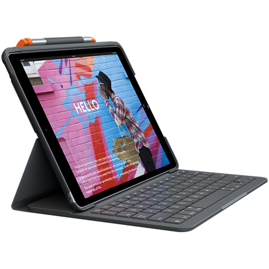 Logitech Slim Folio For Ipad 7th Generation  Ipad Air 3rd Gen  Graphite  Uk  Bt  Intnl  Other 920009480 Include Tv 08lei