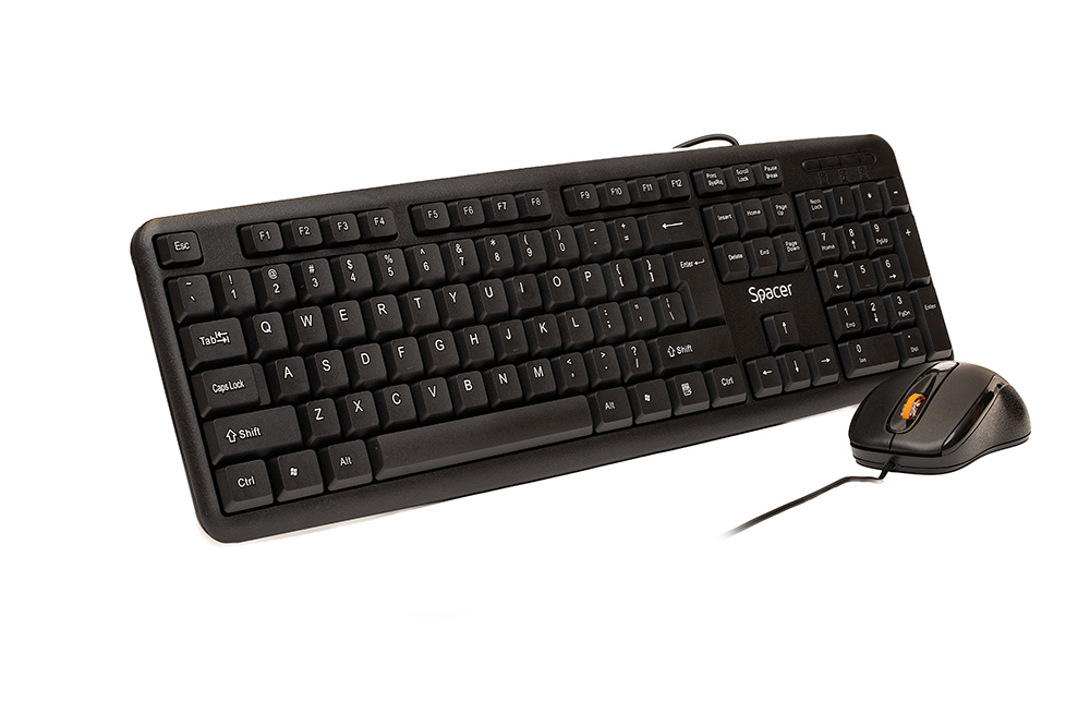 KIT wired SPACER USB, tastatura „SPKB-S62” + mouse optic „SPMO-F01”, black, „SPDS-S6201” 45505412 (timbru verde 0.8 lei)