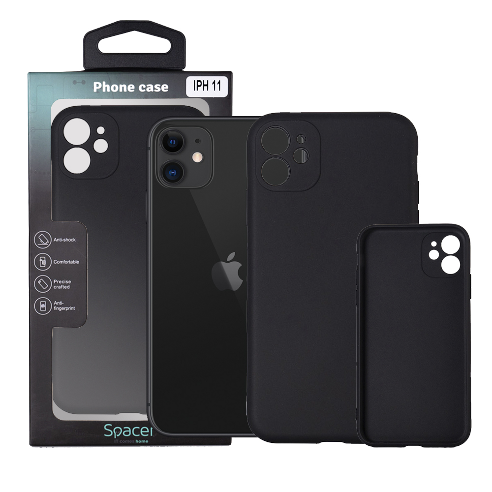 Husa Iphone 11 Spacer, grosime 1.5mm, material flexibil TPU, negru „SPPC-AP-IP11-TPU”