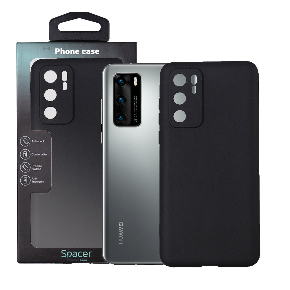 Husa Huawei telefon P 40, negru, tip back cover, material flexibil TPU, „SPPC-HU-P-40-TPU”