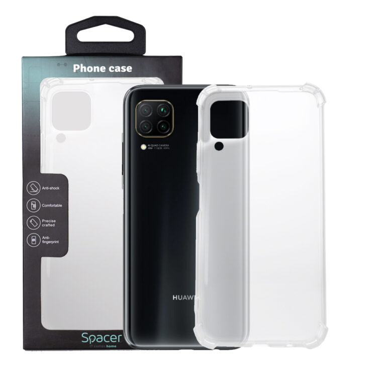 Husa Huawei telefon P 40 Lite, transparent, tip back cover, protectie suplimentara antisoc la colturi, material flexibil TPU, “SPPC-HU-P-40L-CLR”