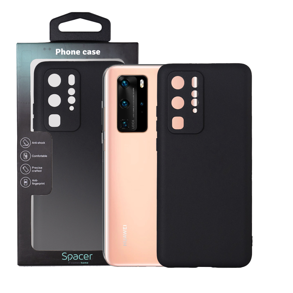Husa Huawei telefon P 40 Pro, negru, tip back cover, material flexibil TPU, „SPPC-HU-P-40P-TPU”