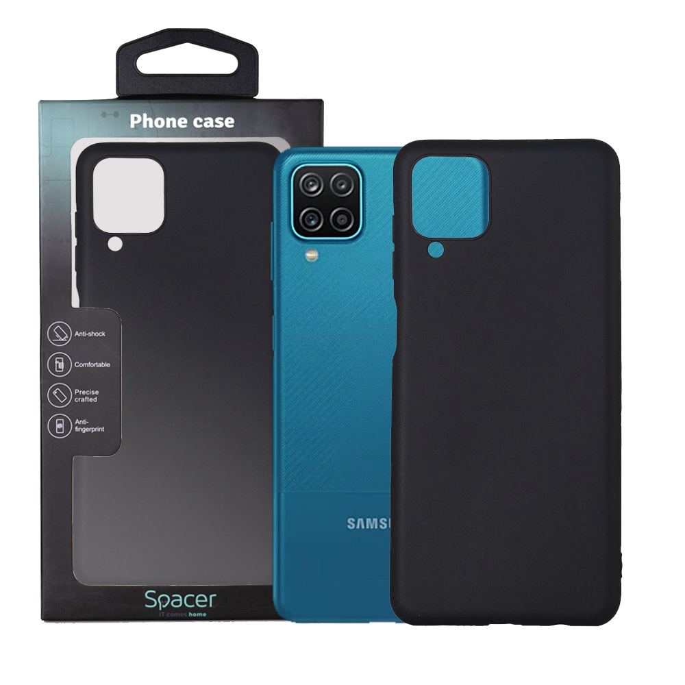 Husa Samsung Galaxy A12 Spacer, negru, grosime 1.5mm, material flexibil TPU „SPPC-SM-GX-A12-TPU”