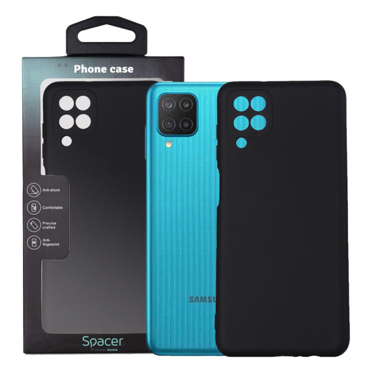 HUSA SMARTPHONE Spacer pentru Samsung Galaxy M12, grosime 2mm, material flexibil silicon + interior cu microfibra, negru „SPPC-SM-GX-M12-SLK”