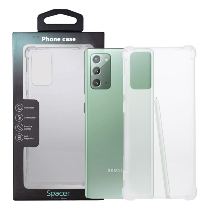 HUSA SMARTPHONE Spacer pentru Samsung Galaxy Note 20, grosime 1.5mm, protectie suplimentara antisoc la colturi, material flexibil TPU, transparenta „SPPC-SM-GX-N20-CLR”