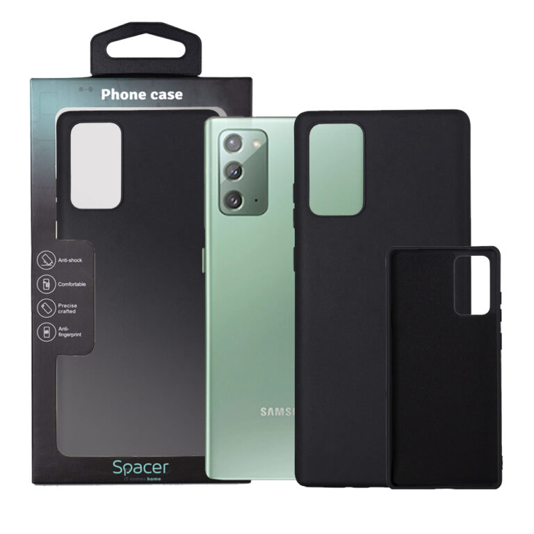 HUSA SMARTPHONE Spacer pentru Samsung Galaxy Note 20, grosime 2mm, material flexibil silicon + interior cu microfibra, negru „SPPC-SM-GX-N20-SLK”