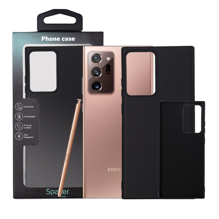 HUSA SMARTPHONE Spacer pentru Samsung Galaxy Note 20 Ultra, grosime 2mm, material flexibil silicon + interior cu microfibra, negru „SPPC-SM-GX-N20U-SLK”