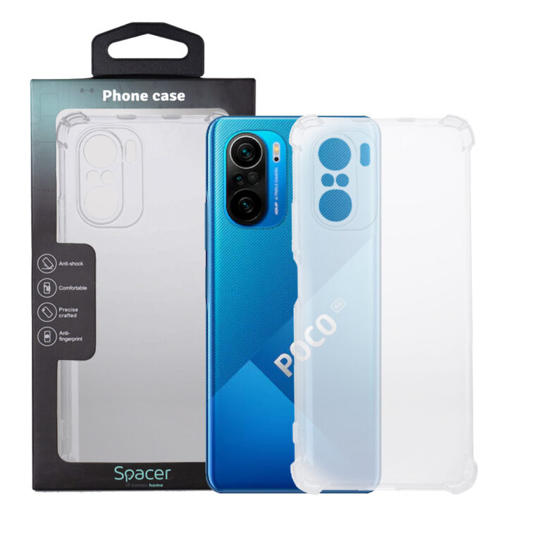 HUSA SMARTPHONE Spacer pentru Xiaomi Pocophone F3 5G, grosime 1.5mm, protectie suplimentara antisoc la colturi, material flexibil TPU, transparenta „SPPC-XI-PC-F35G-CLR”