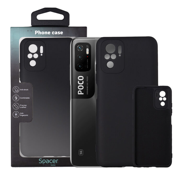 HUSA SMARTPHONE Spacer pentru Xiaomi Pocophone M3 Pro 5G, grosime 2mm, material flexibil silicon + interior cu microfibra, negru „SPPC-XI-PC-M3P5G-SLK”