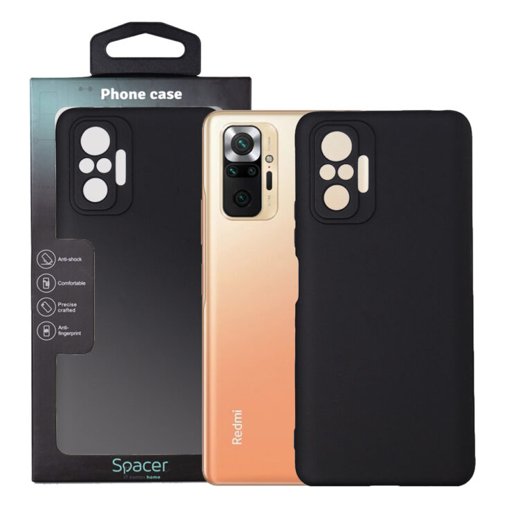 HUSA SMARTPHONE Spacer pentru Xiaomi Redmi Note 10 Pro, grosime 2mm, material flexibil silicon + interior cu microfibra, negru „SPPC-XI-RM-N10P-SLK”