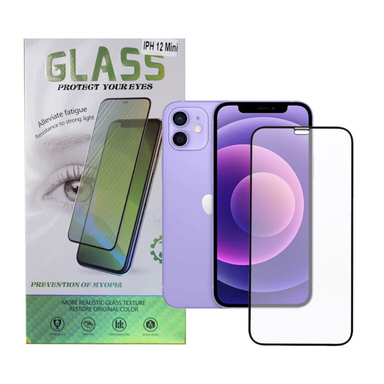 FOLIE STICLA Spacer pentru Iphone 12 Mini, grosime 0.3mm, acoperire totala ecran, strat special anti-ulei si anti-amprenta, Tempered Glass, sticla 9D, duritate 9H „SPPG-AP-IP12M-TG”
