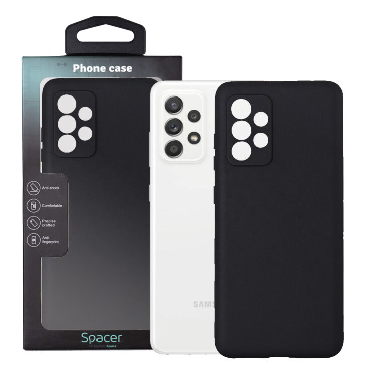 HUSA SMARTPHONE Spacer pentru Samsung Galaxy A52S, grosime 2mm, material flexibil silicon + interior cu microfibra, negru „SPPC-SM-GX-A52S-SLK”
