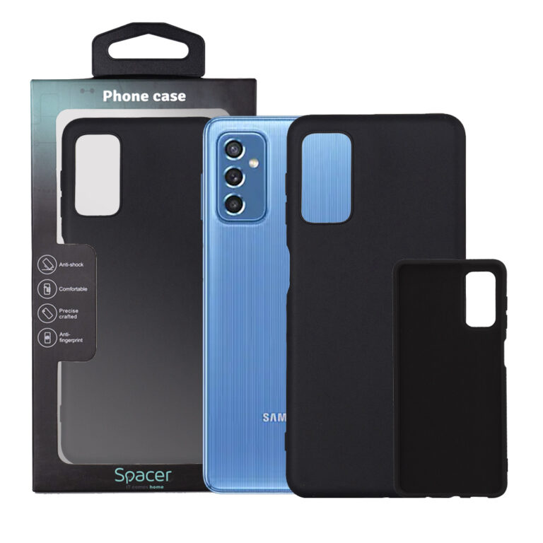 HUSA SMARTPHONE Spacer pentru Samsung Galaxy M52 5G, grosime 2mm, material flexibil silicon + interior cu microfibra, negru „SPPC-SM-GX-M52-SLK”