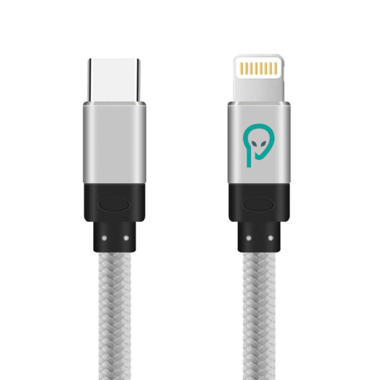 CABLU alimentare si date SPACER, pt. smartphone, USB Type-C (T) la Iphone Lightning (T), braided, retail pack, 1m, silver „SPDC-LIGHT-TYPEC-BRD-SL-1.0” (timbru verde 0.08 lei)