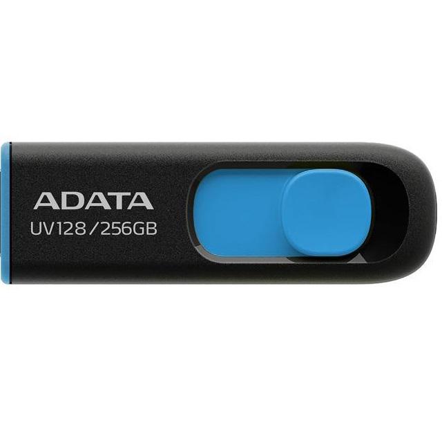 Memorie Usb 32 Adata 256gb Retractabila Carcasa Plastic Negru  Albastru Auv128256grbe Include Tv 003 Lei