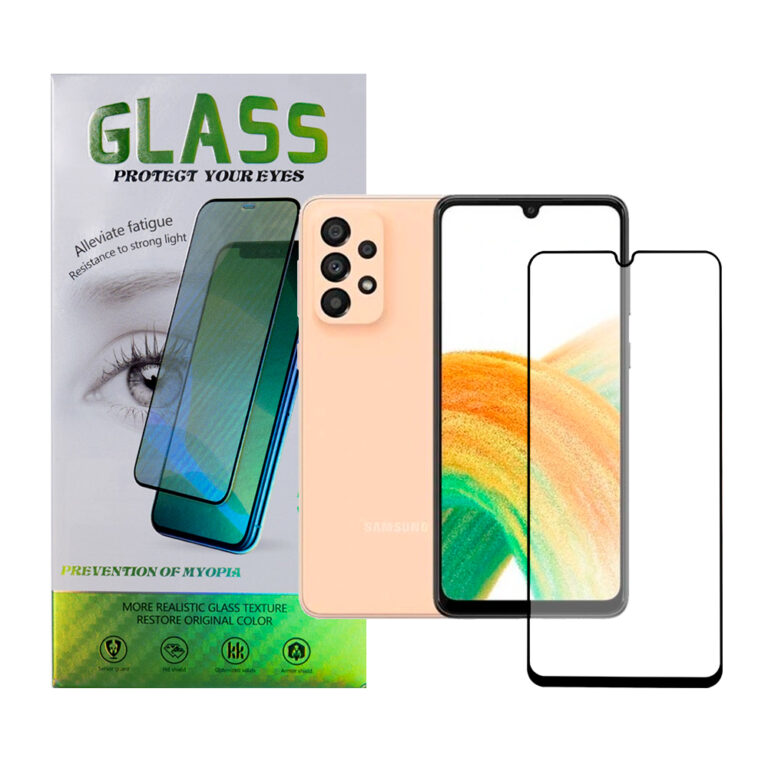 FOLIE STICLA Spacer pentru Samsung Galaxy A33, grosime 0.3mm, acoperire totala ecran, strat special anti-ulei si anti-amprenta, Tempered Glass, sticla 9D, duritate 9H „SPPG-SM-GX-A33-TG”