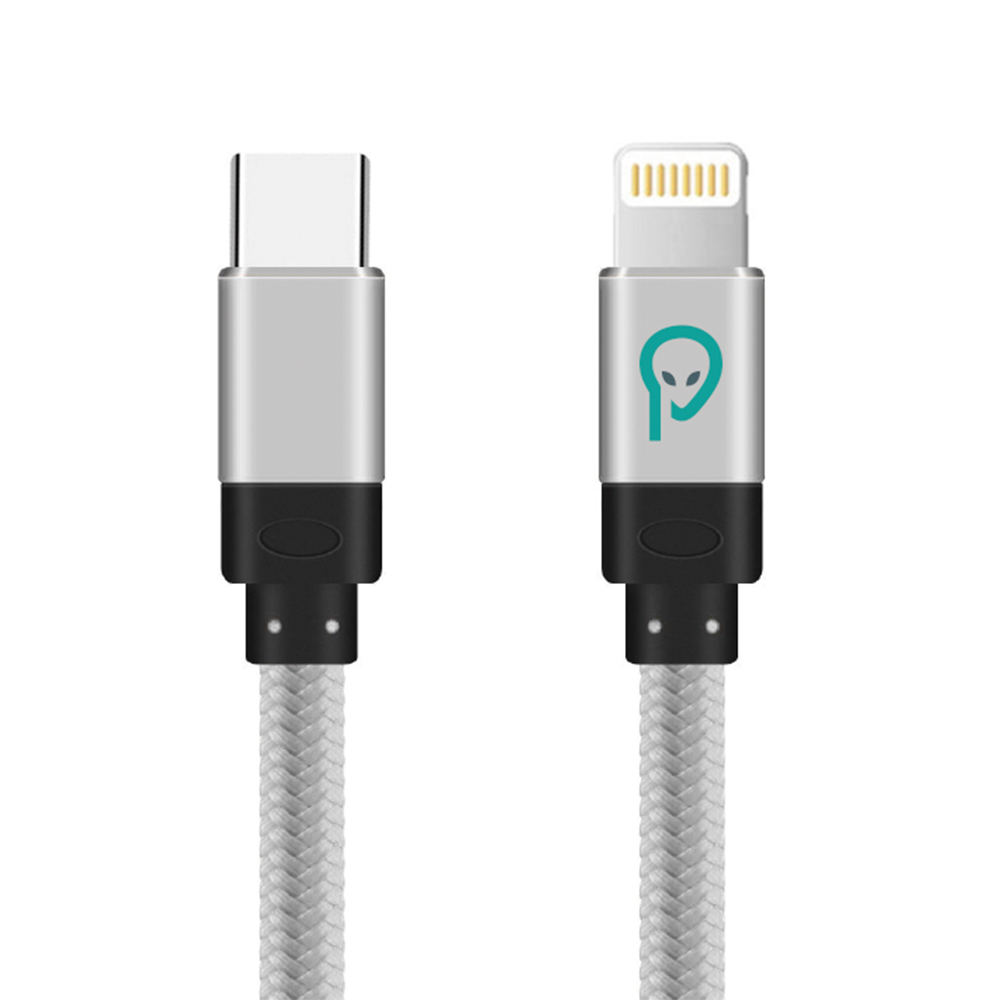 CABLU alimentare si date SPACER, pt. smartphone, USB Type-C (T) la Iphone Lightning (T), braided, retail pack, 1.8m, silver „SPDC-LIGHT-TYPEC-BRD-SL-1.8” (timbru verde 0.08 lei)
