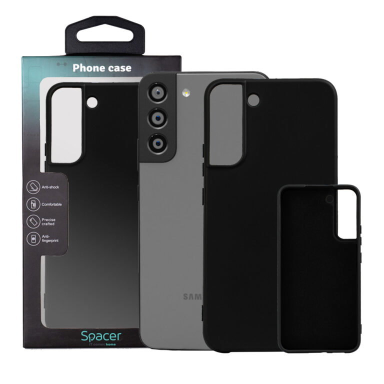HUSA SMARTPHONE Spacer pentru Samsung Galaxy S22 Plus, grosime 2mm, material flexibil silicon + interior cu microfibra, negru „SPPC-SM-GX-S22P-SLK”