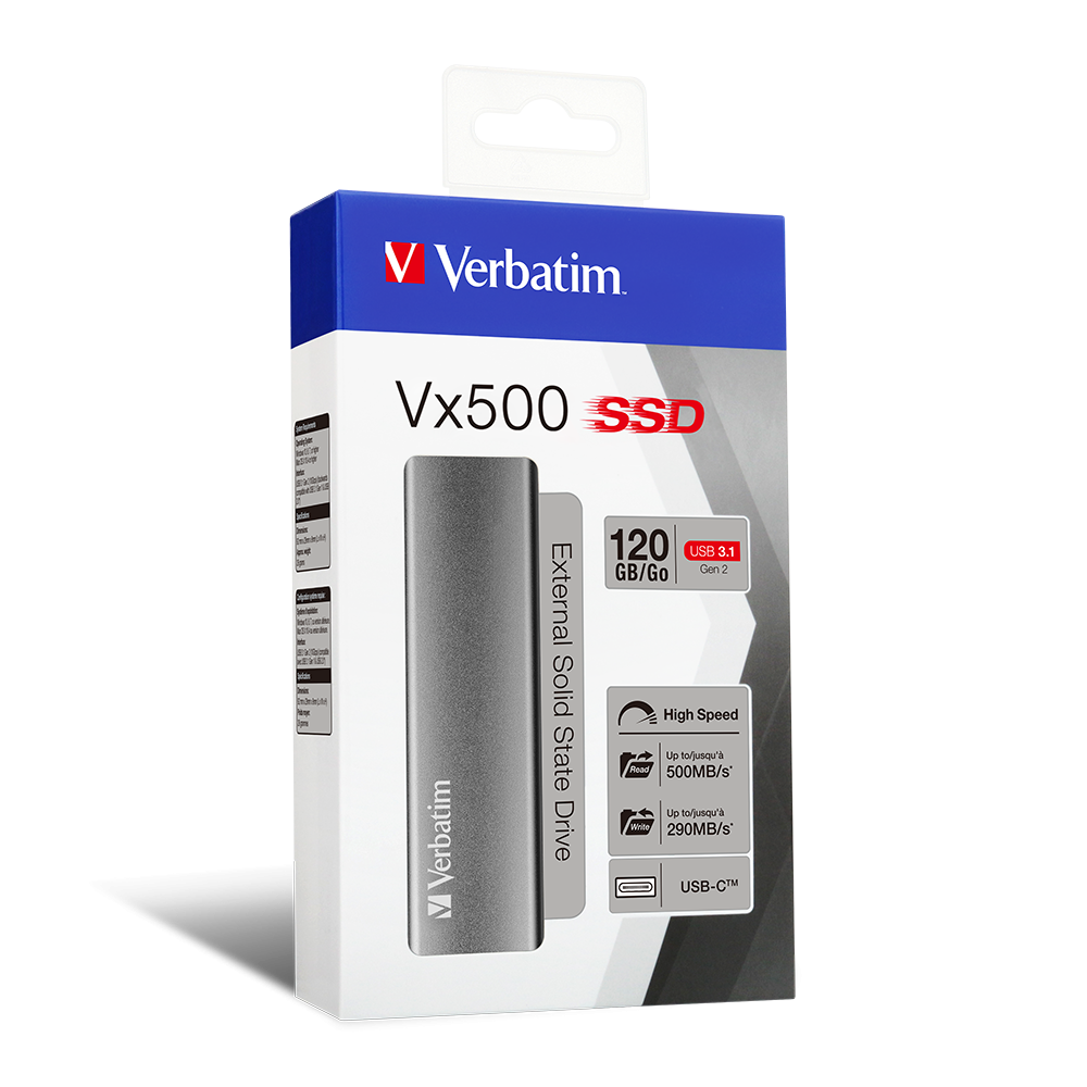 SSD-uri externe si accesorii - SSD EXTERN VERBATIM VX500 120GB USB 3.1 Cod Produs: 47441