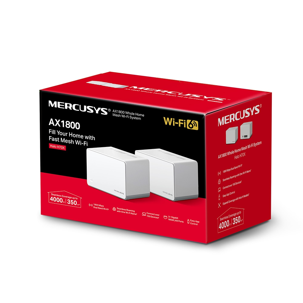 Mesh Mercusys Wireless Router Ax1800 Pt Interior 1800 Mbps Port Lan Si Wan Gigabit 24 Ghz  5 Ghz Standard 80211ac Halo H70x2packinclude Tv 175lei