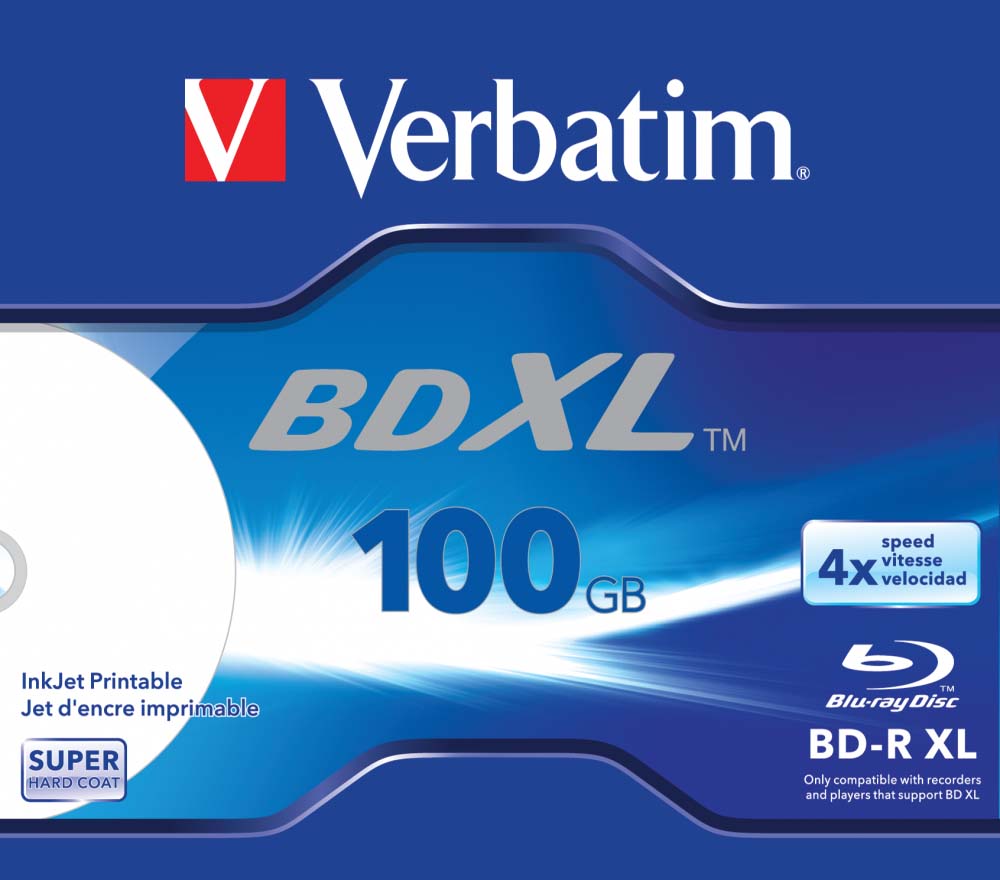 Blank-uri - BD-R XL VERBATIM 100GB, viteza 4x, 5 buc, Jewel case, Cod Produs: 43789