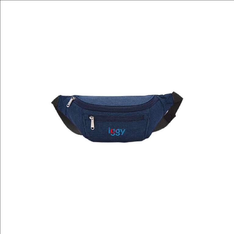 BORSETA Iggy, polyester,1 bretea, 1 compartiment principal,1 compartiment frontal, 38x16x6.5cm, albastru „IGFP-BELT-BL”