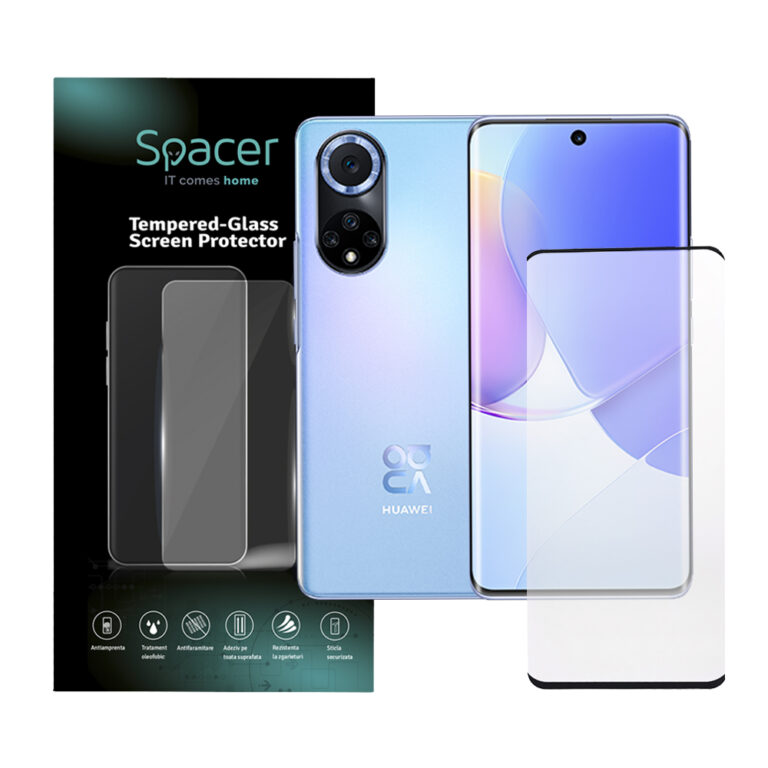 FOLIE STICLA Spacer pentru Huawei Nova 9 SE, grosime 0.3mm, acoperire totala ecran, strat special anti-ulei si anti-amprenta, Tempered Glass, sticla 9D, duritate 9H „SPPG-HU-N9-TG”