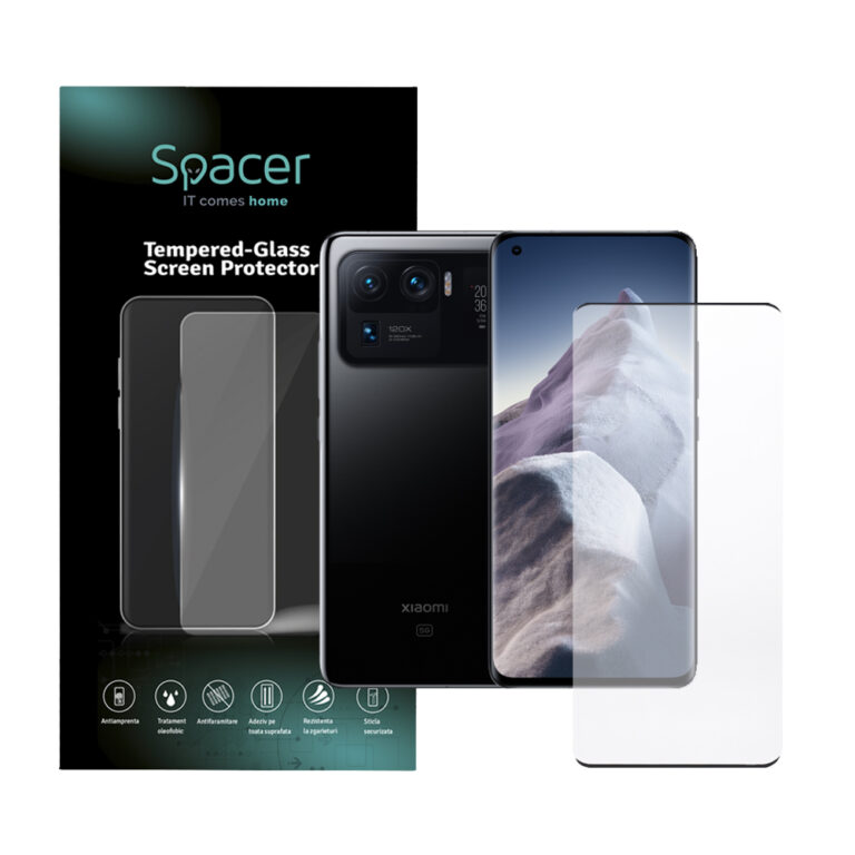 FOLIE STICLA Spacer pentru Xiaomi Mi 11 Ultra 5G, grosime 0.3mm, acoperire totala ecran, strat special anti-ulei si anti-amprenta, Tempered Glass „SPPG-XI-MI-11U5G-TG”