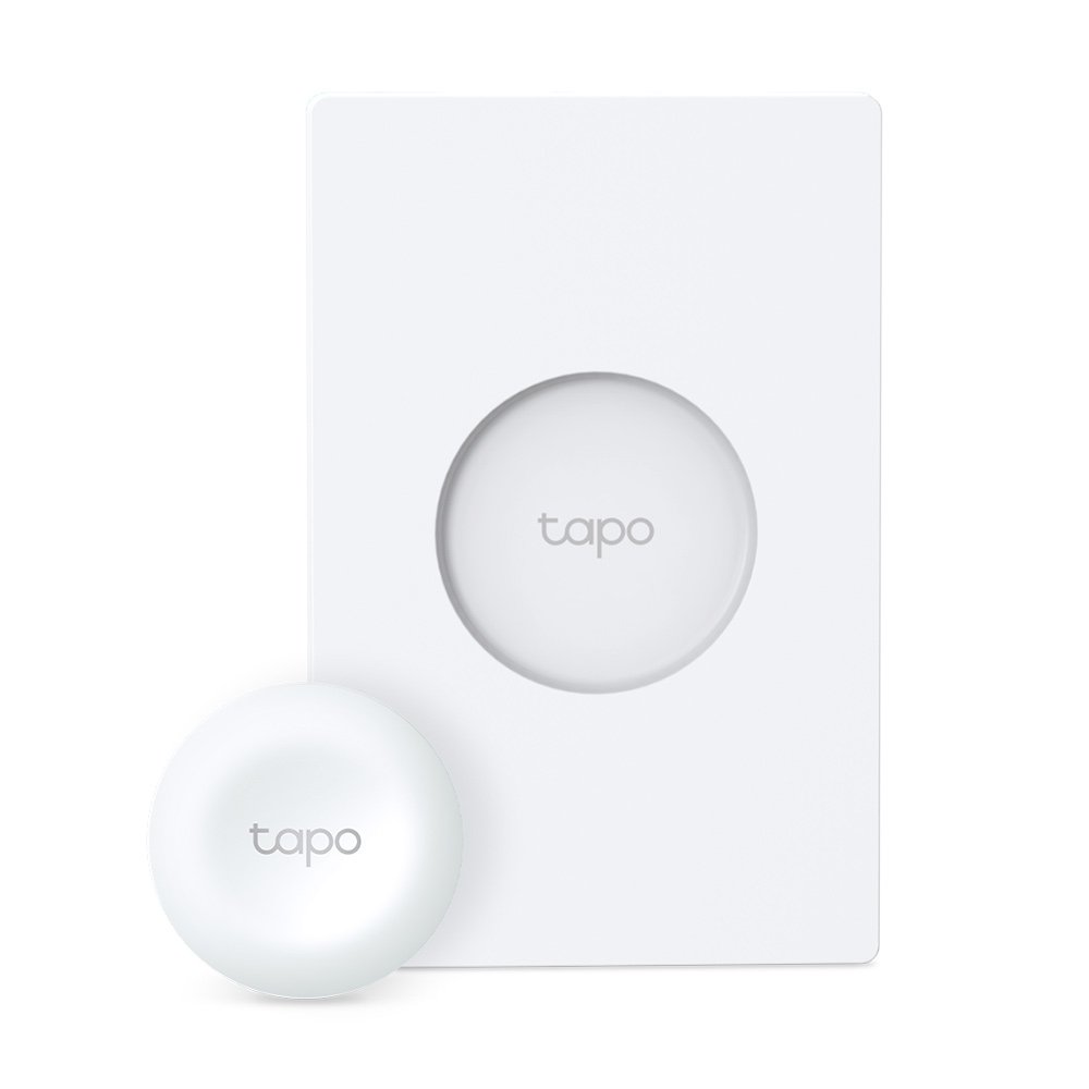 Intrerupator Inteligent Tplink Necesita Hub Tapo H100 Pentru Functionare 1 Comutator  Programare Prin Smartphone Aplicatia Tapo 1 X Baterie Cr2032 Wifi Alb Tapo S200d Include Tv 018lei