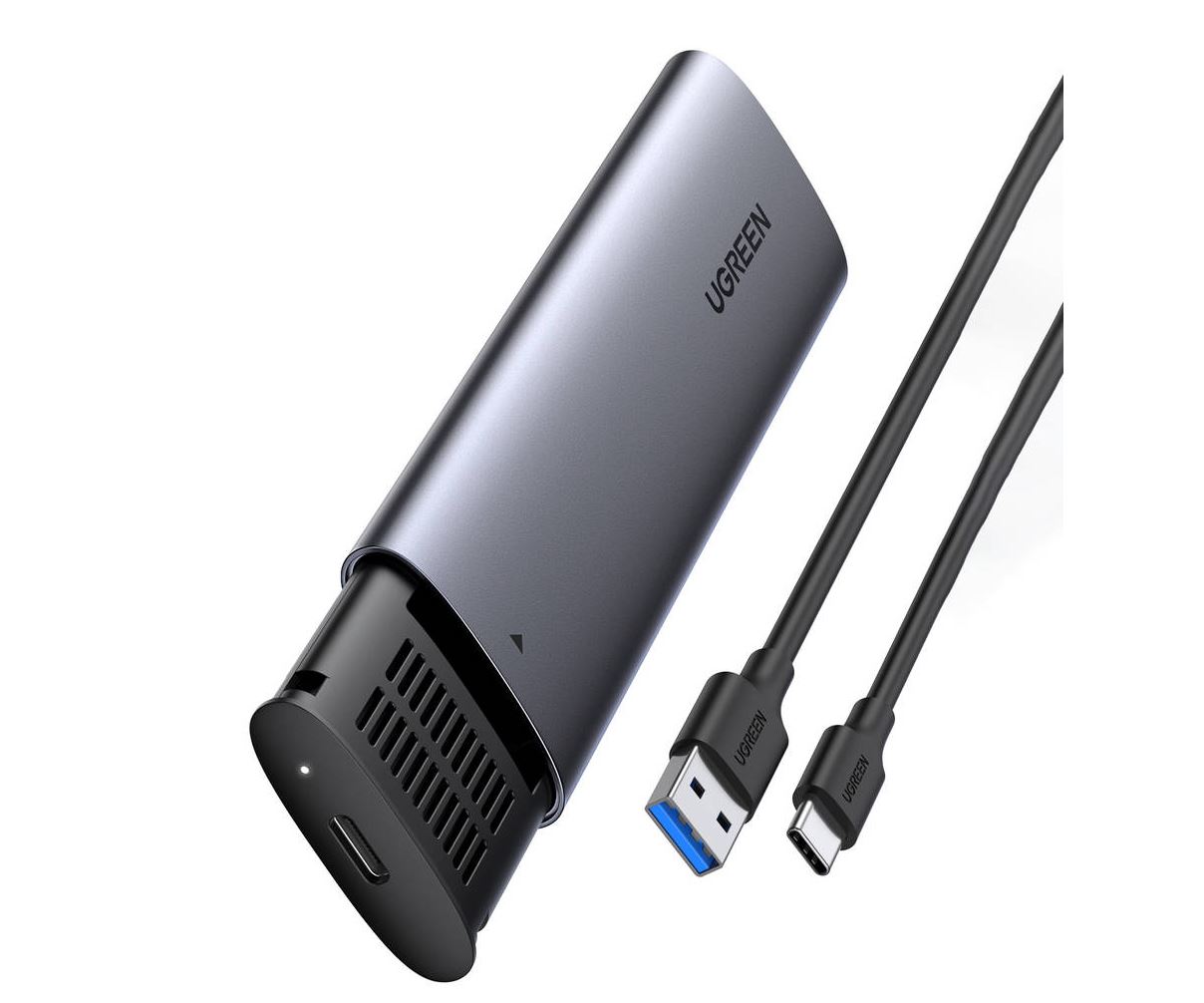 Rack Extern Ugreen Cm400 Pt Ssd M2 Ngff Sata Compatibile Cu Form Factor 2280 2260 2242 Si 2230 Cablu Inclus De 50 Cm Usb Typec La Usb Typec 5gbps Aluminiu Gri 10903 Include Tv 08lei  6957303819034