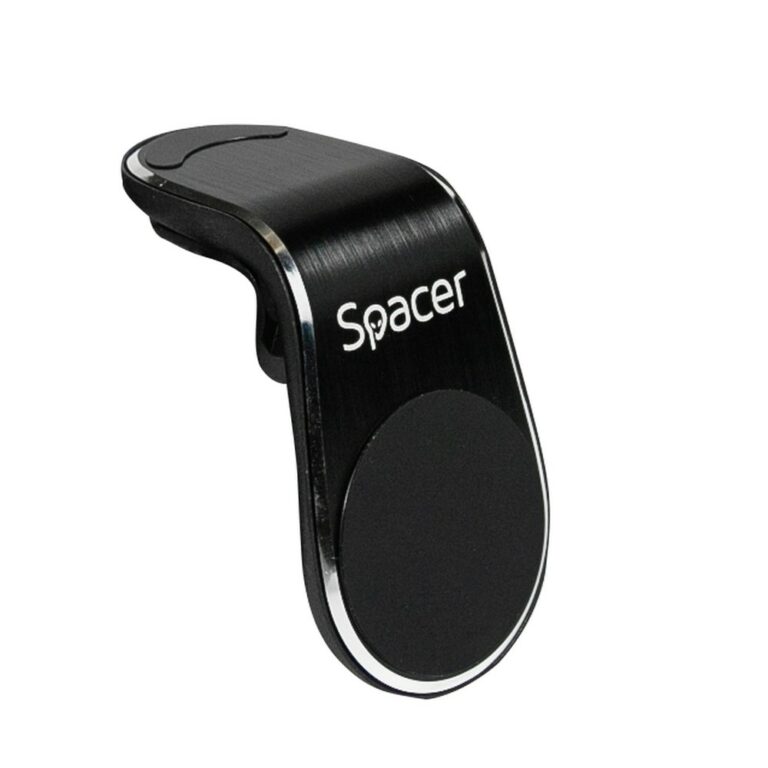 SUPORT auto SPACER pt. SmartPhone, fixare in grilaj bord, prindere magnetica telefon 360 grade, black, „SPT-MGN”