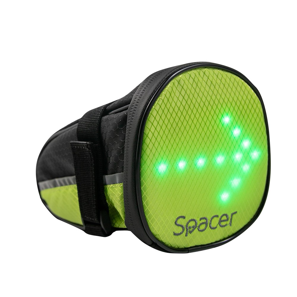 GEANTA reflectorizanta SPACER pentru Bicicleta, cu semnalizare LED prin telecomanda si de montat la sa, „SPBB-LEDSign” (timbru verde 0.18 lei)