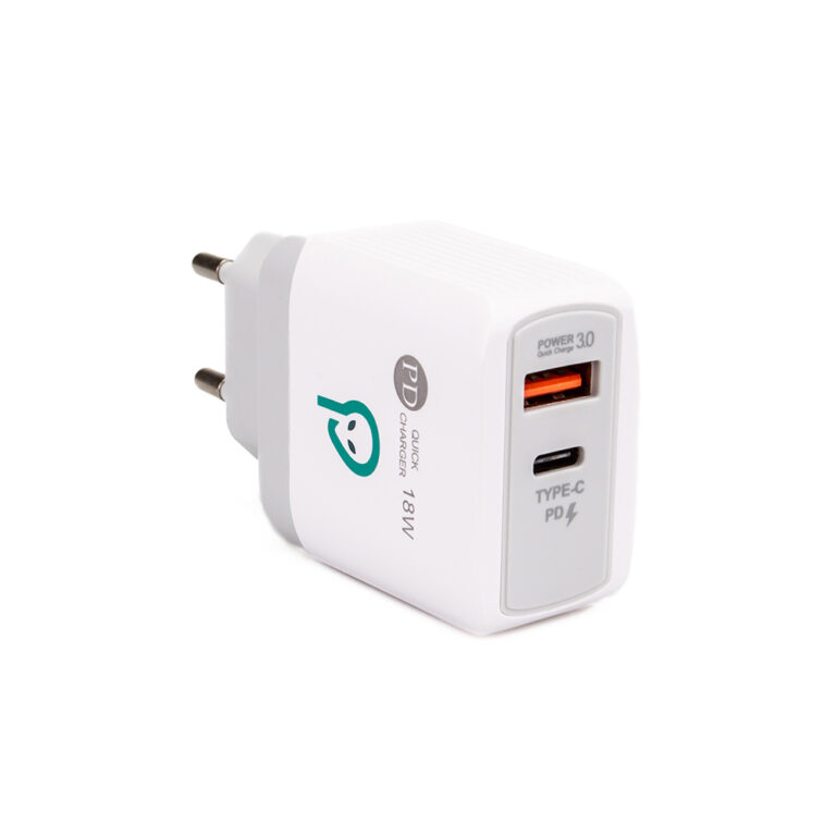 INCARCATOR retea SPACER Quick Charge 18W, USB Type-C PD+ USB Quick Charge, „SPAR-DUOQ-01” (include TV 0.18lei)