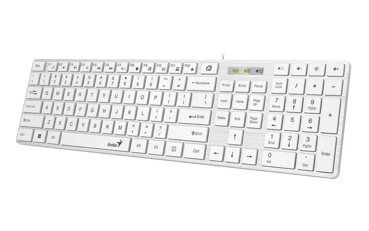 Tastaturi - TASTATURA GENIUS USB, multimedia, 104 taste + 12 taste multimedia,  alb, Cod Produs: 31310017408