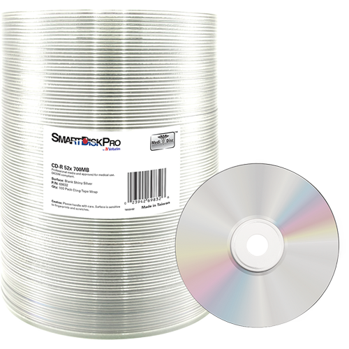 Blank-uri - CD-R SmartDisk Pro VERBATIM, 52X, Shiny Silver, Wrap 100 buc, Cod Produs: 69832